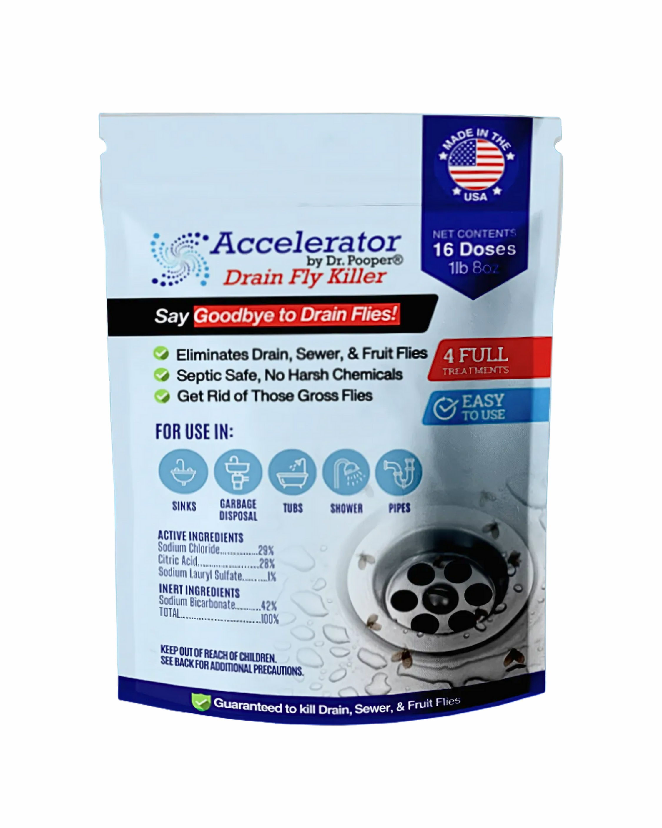 Dr. Pooper's Drain Fly Killer – Fast Acting Powder for Sinks & Drain