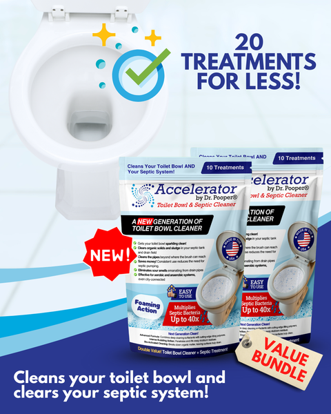 Accelerator by Dr. Pooper® Toilet Bowl & Septic Cleaner – 2-Pack Value Bundle