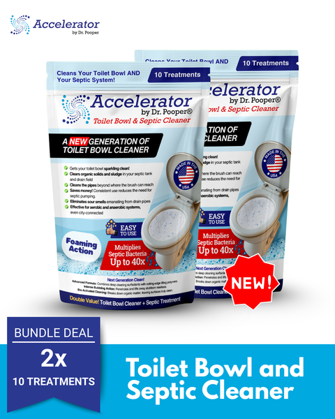 Accelerator by Dr. Pooper® Toilet Bowl & Septic Cleaner – 2-Pack Value Bundle
