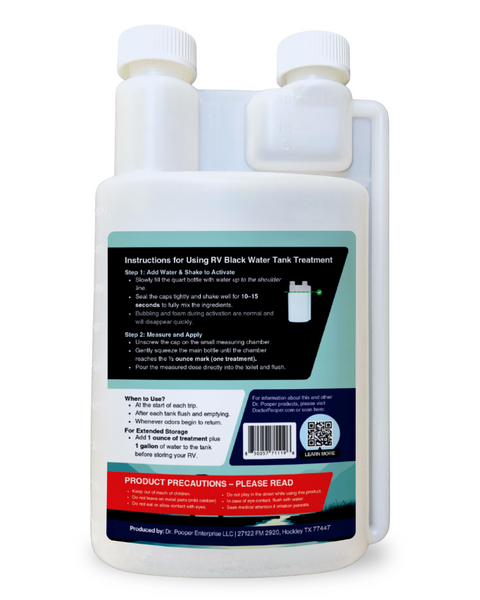 RV Black Water Tank Cleaner & Odor Control Liquid by Dr. Pooper® – Accelerator Bio-Formula | 64 Treatments | Enzyme-Boosted, Non-Toxic, Prevents Odors, Clears Waste & Keeps Sensors Clean | Made in USA