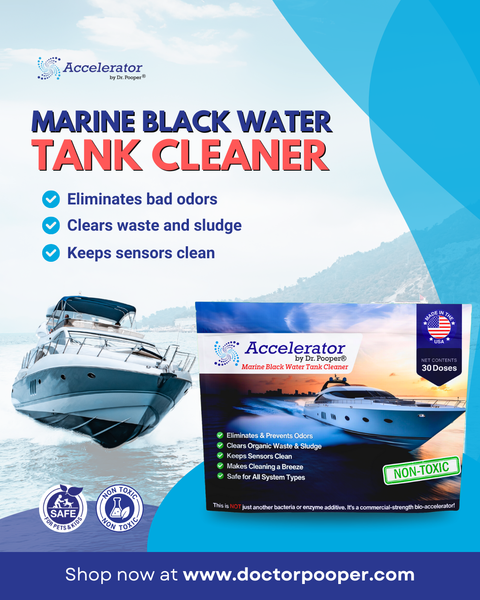 Accelerator Marine Black Water Tank Cleaner – Eliminates Odors, Organic Waste & Sludge | Fast-Acting Powder for Marine Tanks &amp; Sensors | Keeps Systems Clean &amp; Odor-Free | Non-Toxic &amp; Safe for All Systems | Made in the USA