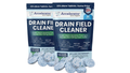 Two packages of Accelerator Drain Field Cleaner on a white background