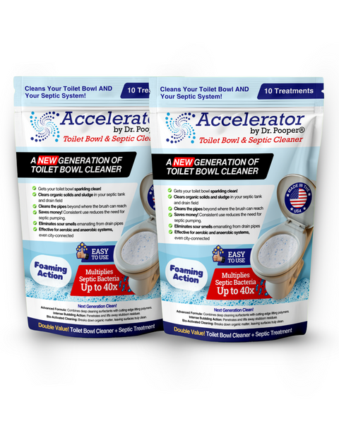 Accelerator by Dr. Pooper® Toilet Bowl & Septic Cleaner – 2-Pack Value Bundle
