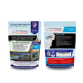 Front and back of the Accelerator by Dr. Pooper Drain Field Cleaner tablets package. 