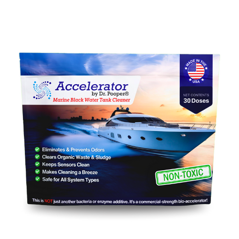 Accelerator Marine Black Water Tank Cleaner – Eliminates Odors, Organic Waste & Sludge | Fast-Acting Powder for Marine Tanks &amp; Sensors | Keeps Systems Clean &amp; Odor-Free | Non-Toxic &amp; Safe for All Systems | Made in the USA