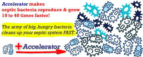 Accelerator by Dr. Pooper accelerates the reproduction and growth of septic bacteria