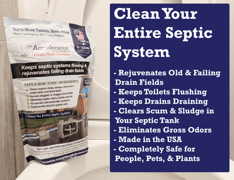 Drain Field Cleaner by Dr. Pooper cleans the entire septic system from the tank through the drain field