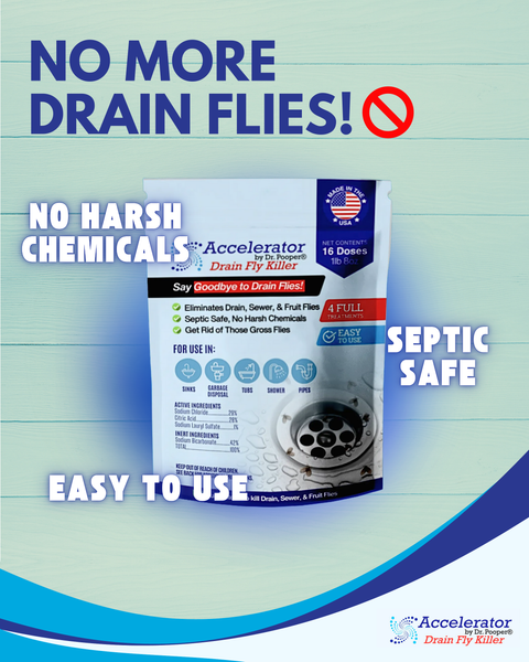 Drain Fly Killer – Eliminates Drain Flies, Fruit Flies & Gnats | Fast-Acting Powder for Sinks, Drains & Showers | Breaks the Fly Lifecycle to Stop Infestations | Septic Safe | Made in the USA