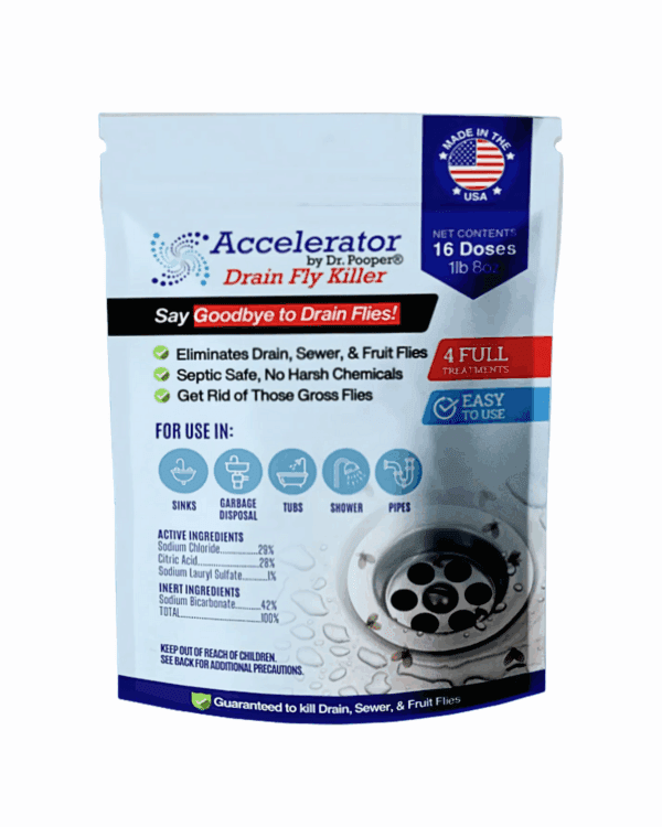 Drain Fly Killer – Eliminates Drain Flies, Fruit Flies & Gnats | Fast-Acting Powder for Sinks, Drains & Showers | Breaks the Fly Lifecycle to Stop Infestations | Septic Safe | Made in the USA